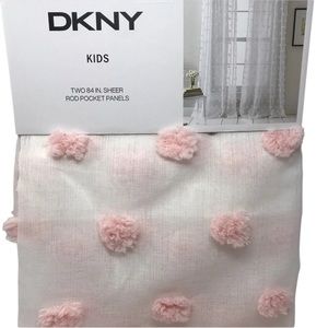 dkny pink pom pom curtains
